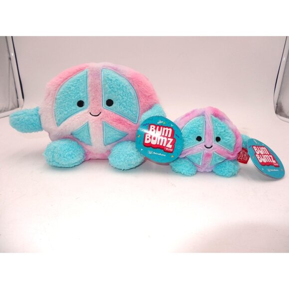 BUM BUMZ RetroBumz Megs The Peace Sign 8” Soft Plush Kellytoy NWT NEW and 5" - Picture 1 of 10